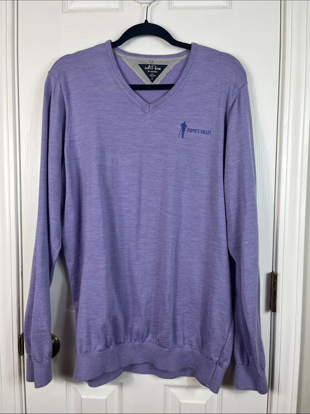 Adi Pure by Adidas lavender long sleeved golf sweater size men’s large.
